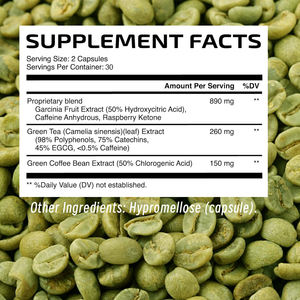 Meilleure vente de qualité Capsules de brûleur de graisse avec extrait de grain de café vert soutiennent une glycémie saine et stimulent le métabolisme - Product Image 2