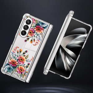 Sang Trọng Thời Trang Thiết Kế In Ấn Chống Sốc Tím Hoa PC Cứng Trường Hợp Điện Thoại Đối Với Samsung Galaxy Z Gấp 6 Lật 7 - Product Image 5