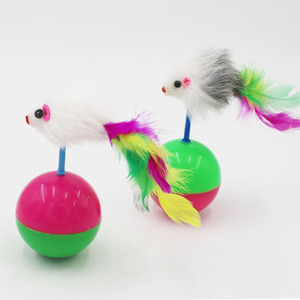 Bunnyhi WJ016 Colorido Pluma Mascota Gato Juguetes Mimi Favorito Ratón Vaso Juguete Gato Teaser Juguete para Atrapar Gatos Suministros - Product Image 3