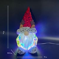Gnomo Navideño Iluminado, Figura Decorativa Iridiscente para Mesa, Gnomo de Santa Claus con Luz LED, Alimentado por USB, con Gorro y Barba de Felpa, Decoración Navideña para el Hogar