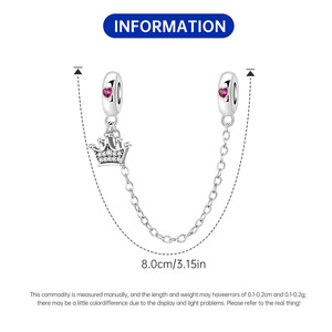 Esta cadena de seguridad con diseño único en forma de corona es adecuada tanto para hombres como para mujeres (accesorio DIY, regalo creativo) - Product Image 3