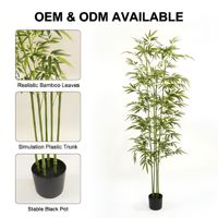 Árboles de Bambú Artificiales Verdes de 2.1 m de Altura, Plantas de Simulación Realistas para Decoración de Interiores y Exteriores de Hoteles y Centros Comerciales