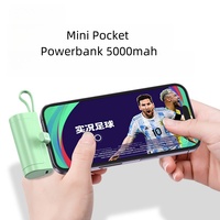 Tragbare Mini-Pocket-Powerbank 5000 mah mit 2-in-1-Kabel
