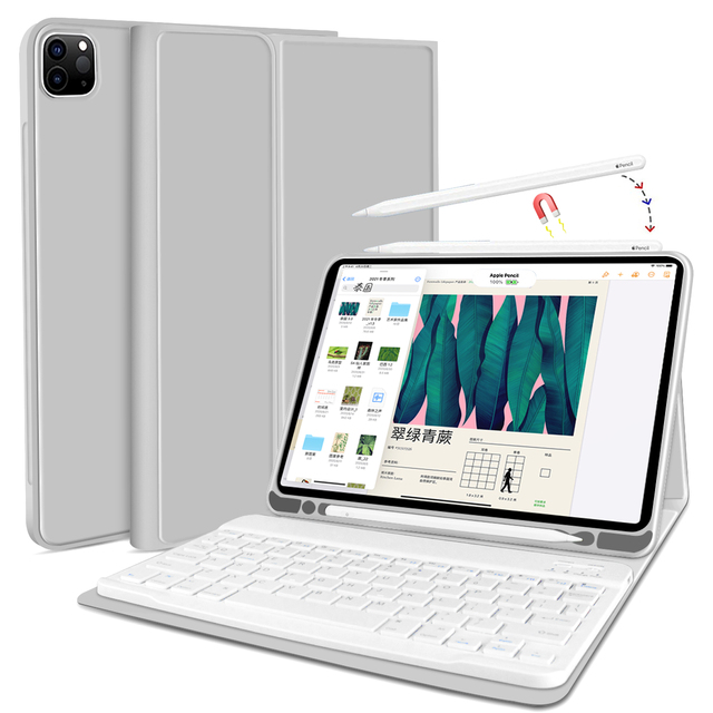 Magnetic Keyboard with Case for ipad Pro 4th/5th/6th Generation 12.9" /Air 13-inch with Detachable Keyboard and Pencil Holder