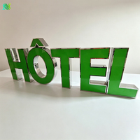 Lettres lumineuses LED personnalisées en acier inoxydable, télécommandées, étanches IP65, affichage multicolore/clignotant pour la publicité