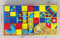 Aire de jeux intérieure commerciale pour enfants, avec structure métallique, piscine à balles et zone d'escalade, idéale pour hôtels, centres urbains et complexes hôteliers, directement de l'usine