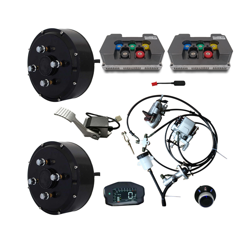 Двойной QS205 3000w V3 E-Car Hub Комплект для преобразования двигателя с контроллером Fardriver ND72530/72680 с Bluetooth