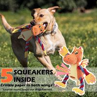 Exclusif dragon cracheur de feu couinement en peluche chien interactif résistant à l'usure nettoyage des dents en gros