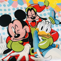 Tissu imprimé en 3D personnalisé de dessin animé Donald Duck, 100% microfibre polyester brossée pour draps