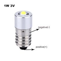 E10 0.5W 1W Lampe de poche LED Ampoule de remplacement Torches Lampe de travail 60-100Lumen Blanc pur DC3V 4.5V 6V