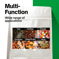 Vente en gros de sachets de thé debout sachets sous vide pochettes de boîte à fond plat avec logo personnalisé pour emballage de café