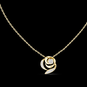 สร้อยคอจี้เพชรโรสโกลด์สำหรับงานหมั้นและงานแต่งงาน ชุบทองหรูหราประดับเพชรระยิบระยับ - Product Image 5