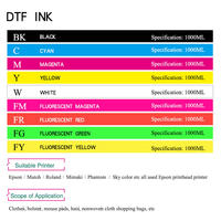 Tinta DTF para Impresión en Película PET, 100ml, 250ml, 500ml, 1000ml, A3, A4, para Impresoras DTF L1800, I3200, Dx5/7, 4720
