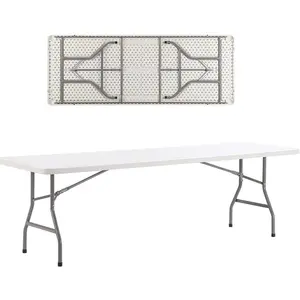 虹桥8英尺240厘米折叠桌一体式无折叠中长餐桌