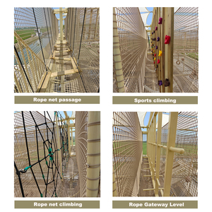 <strong>Outdoor</strong> Rope Climbing Structure Adventure Obstacle Course Kids Physical Training Jungle Gym with Slides and <strong>Swings</strong> - Product Image 3
