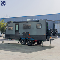 Remolque de Viaje CAMPTRL, RV Remolcable Totalmente Equipado, Caravana con Cocina, Baño, Espacio para Dormir de 4 Personas para Acampar en Familia
