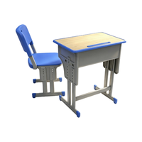 Ensemble bureau et chaise pour étudiant, design compact, hauteur réglable, pour salle de formation, pour un seul élève