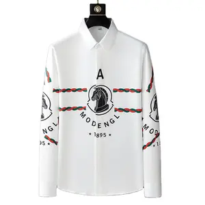 CX camicie Casual europee popolari all'ingrosso tecnologia pesante stampa diamante caldo camicia tendenza camicie modello cavallo transfrontaliero