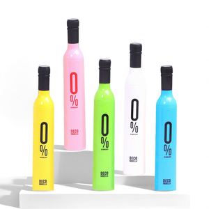 Promotion Folding Fashionable Boutique High-Quality <b>Windproof</b> Red Beer Manual Opening Wine Bottle <b>Umbrella</b> With Color/Logo - Product Image 3