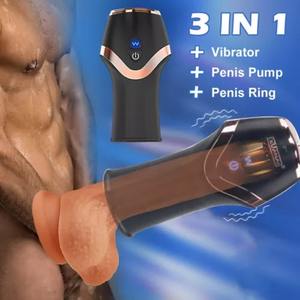 Alat Bantu Seks Pria Bentuk Alat Cukur 12 Mode Getaran Kuat 3 in 1 Sisipan Ketat Vagina Saku Realistis Masturbator Cup - Product Image 6