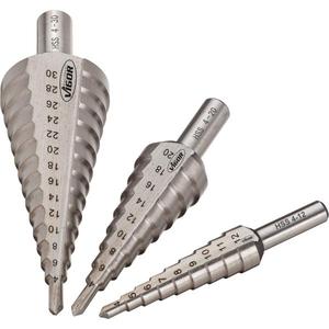 VIGOR - V1707 HSS <b>step</b> <b>drill</b> set (3 pcs.) - EAN 4047728017077 <b>DRILL</b> BITS <b>STEP</b> <b>DRILL</b> - Product Image 1