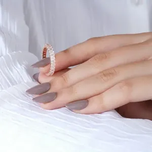 Rose Gold Diamond Wedding Band for <b>Women</b> Classic Prong <b>Set</b> Stackable Anniversary <b>Ring</b> Elegant Fine Jewelry - Product Image 4