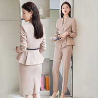 Vêtements de bureau d'affaires formels pour femmes de haute qualité ensemble deux pièces costume pour femmes entretien de trajet tenue formelle