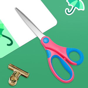 Office Scissors Stainless Steel Blue And Pink Straight Head For Paper Cutting Home Use Bulk - Product Image 4