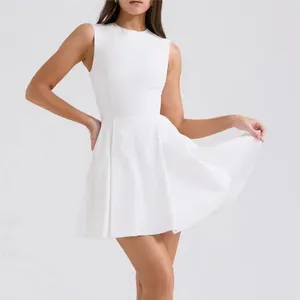 2024 Manufacture Custom Summer Women Cotton Bodycon Sleeveless Mini Dress Factory Customized Colour Front Closure Date Dress