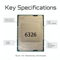 Prosesor Server Workstation Gold CPU 6326 10nm 16C/32T 2.9 hingga 3.5 GHz L3 24MB TDP 185 W FCLGA4189 PCIe 4.0