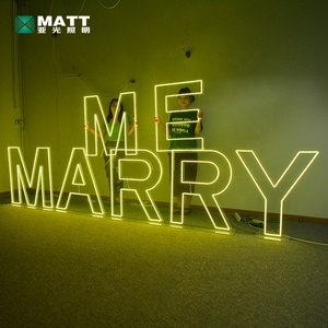 MATT usine fabrication autoportante MARRY ME RGB changement <span class=keywords><strong>de</strong></span> couleur forme <span class=keywords><strong>de</strong></span> coupe design décorations PVC sur mesure intérieur led ne - Product Image 5
