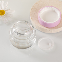Vente en gros de pots en verre pour crème pour le visage de 50 ml, transparents et roses, avec couvercle en plastique, pots en verre pour crème pour le visage avec logo personnalisé