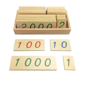 Cartes de Numéros Éducatives en Bois Montessori 1-9000 avec Boîte Jouets Mathématiques Jouets Montessori Logo Personnalisé