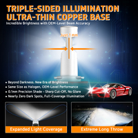 Bombilla LED para Faros Delanteros Gview Popular Wholesale PG H8 H11 con Gestión Térmica Avanzada, Triple Lado, 6500K, Mini Trenza de Cobre y Ventilador