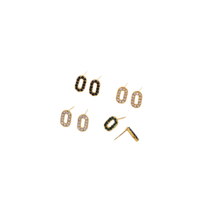 Boucles d'oreilles en acier inoxydable en forme de O, plaquées or, avec cristaux et strass, bijoux de mode pour femmes - Product Image 1