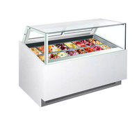 Congélateur commercial pour crème glacée, acier inoxydable, porte transparente, refroidissement par air, contrôle numérique de la température, marque BSM, 220V