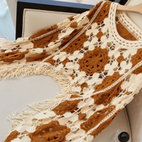 Nuevo Bolero de Punto Fino de Ganchillo 2026 con Diseño Floral Bohemio Calado, Manga Regular y Borlas, Top Corto de Verano para Playa para Mujer