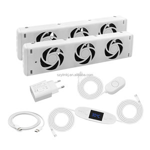 Paquete doble de ventilador de <span class=keywords><strong>radiador</strong></span> de flujo axial inteligente silencioso de 10 velocidades, conjunto de ventilador magnético de refuerzo de calor para <span class=keywords><strong>radiador</strong></span> eficiente, paquete de 2 velocidades, 2 unidades - Product Image 1