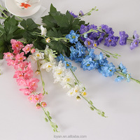 Fleurs artificielles de haute qualité en soie Delphinium et Larkspur de 96 cm pour la décoration de la maison et de mariage, décoration de mariage sur le thème du pays des merveilles d'hiver