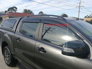 VENTANA NEGRA VIENTO Sol Lluvia DEFLECTORES PUERTA VISORES <span class=keywords><strong>KIT</strong></span> de 4PCS <span class=keywords><strong>para</strong></span> FORD RANGER T7 2015 2016 2017 2018 Accesorios - Product Image 3