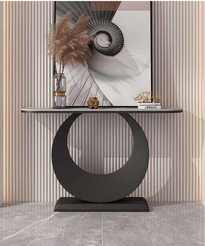 Modern Table Top Pattern Italian Luxury Modern Simple Wall Mounted Semicircle End View Cabinet ...