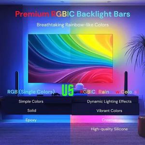 Éclairage LED pour TV synchronisé avec l'écran, rétroéclairage TV avec caméra à capteur AR, synchronisation musicale, contrôle par application - Product Image 4