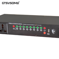 GTSVSOMA RS108 Séquenceur d'alimentation 10 canaux 30A à montage en rack avec protection contre les surtensions et écran rétroéclairé AC 100-240V 10 prises temporisées