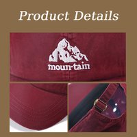 Gorra de Béisbol Unisex Retro con Patrón Bordado de Montaña, 6 Paneles, Visera Curva, de Algodón Ajustable