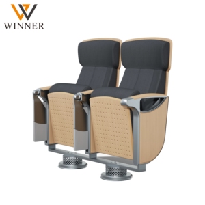 Chaise pliante de théâtre haut de gamme avec tablette d'écriture et pieds en aluminium pour église, école, centre de conférences, salle de concert - Product Image 3
