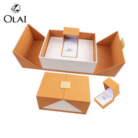 Boîte à bijoux en papier avec insert pour bague de mariage en diamant, double porte magnétique, ensemble de bijoux, emballage cadeau