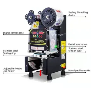 FEST High Speed Automatic Cup Sealer For Plastic Paper Cup Bubble Tea Cup Sealing Machine