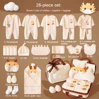 Emballage de vêtements avec logo design personnalisé coffret cadeau de luxe en pur coton pour fête prénatale d'un nouveau-né garçon fille vêtements coffret cadeau