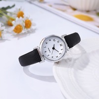 Montre Étudiante Écologique Prête à l'Expédition Transfrontalière pour Femme, Bracelet Fin en Acrylique, Mouvement à Quartz, Boîtier en Alliage de Zinc, Aiguille de 26 mm