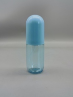 Flacon pulvérisateur en plastique PET en forme de pilule, bleu clair macaron, rechargeable, à brume fine, pour liquide anti-moustiques et tonique facial